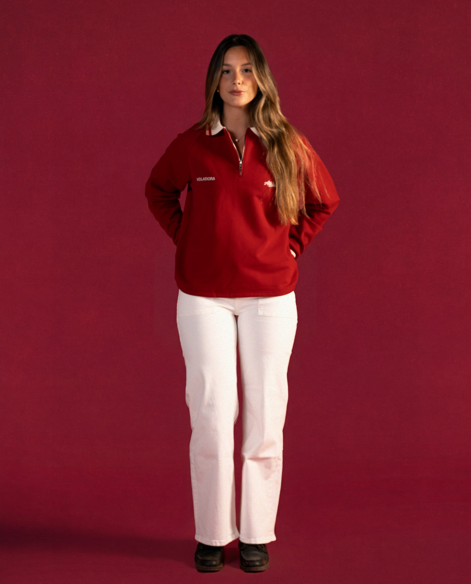 Lucia lleva la talla S y mide 1,73m