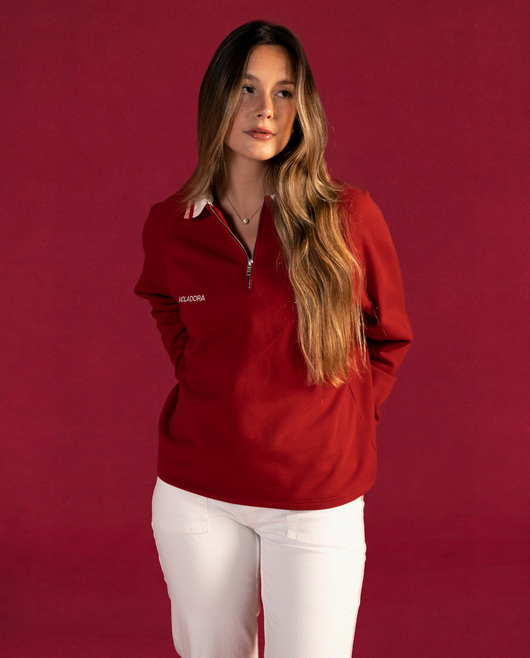 Lucia lleva la talla S y mide 1,73m