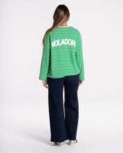 Lucia lleva la talla S y mide 1,73m