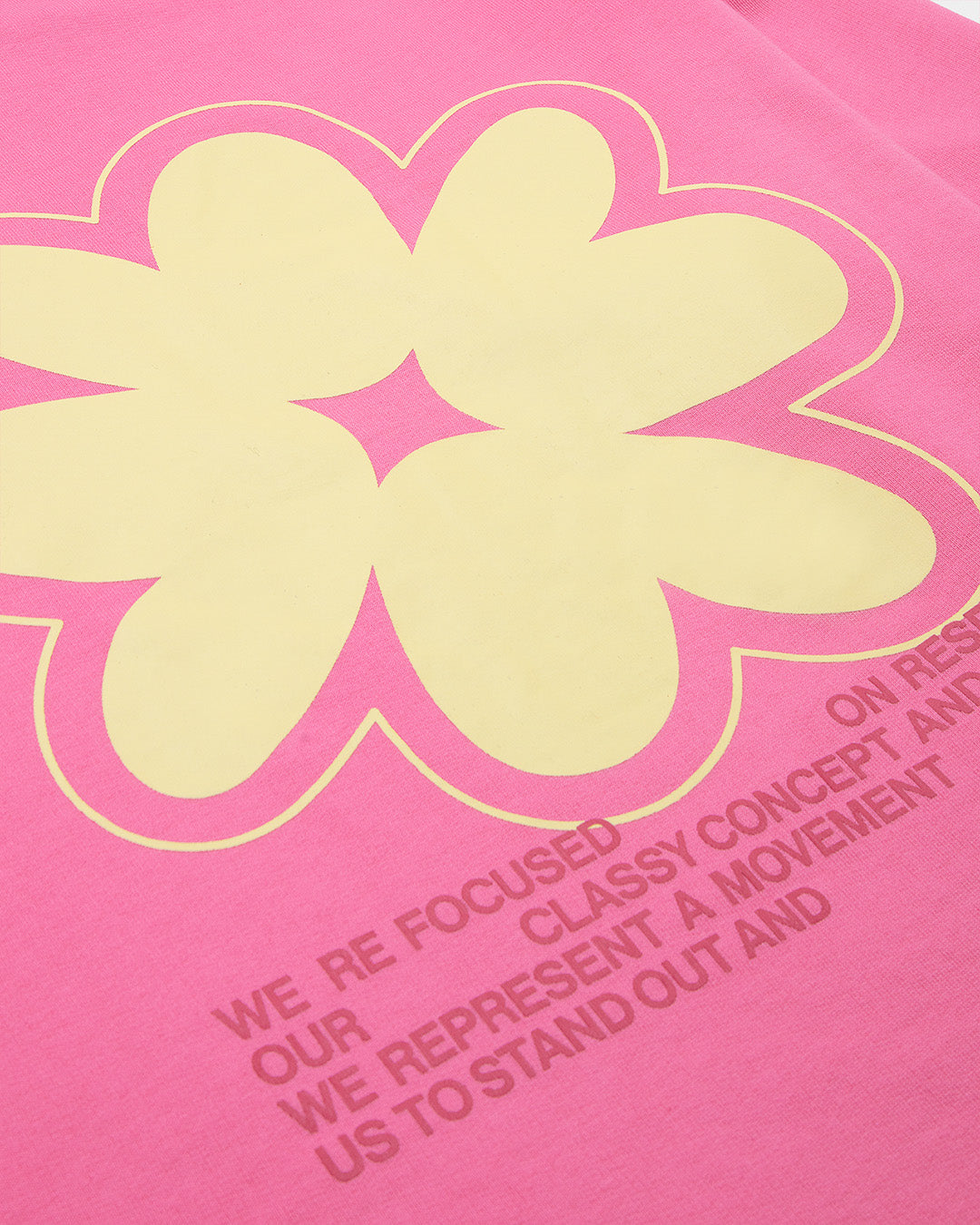 Crewneck Vlower- Coral