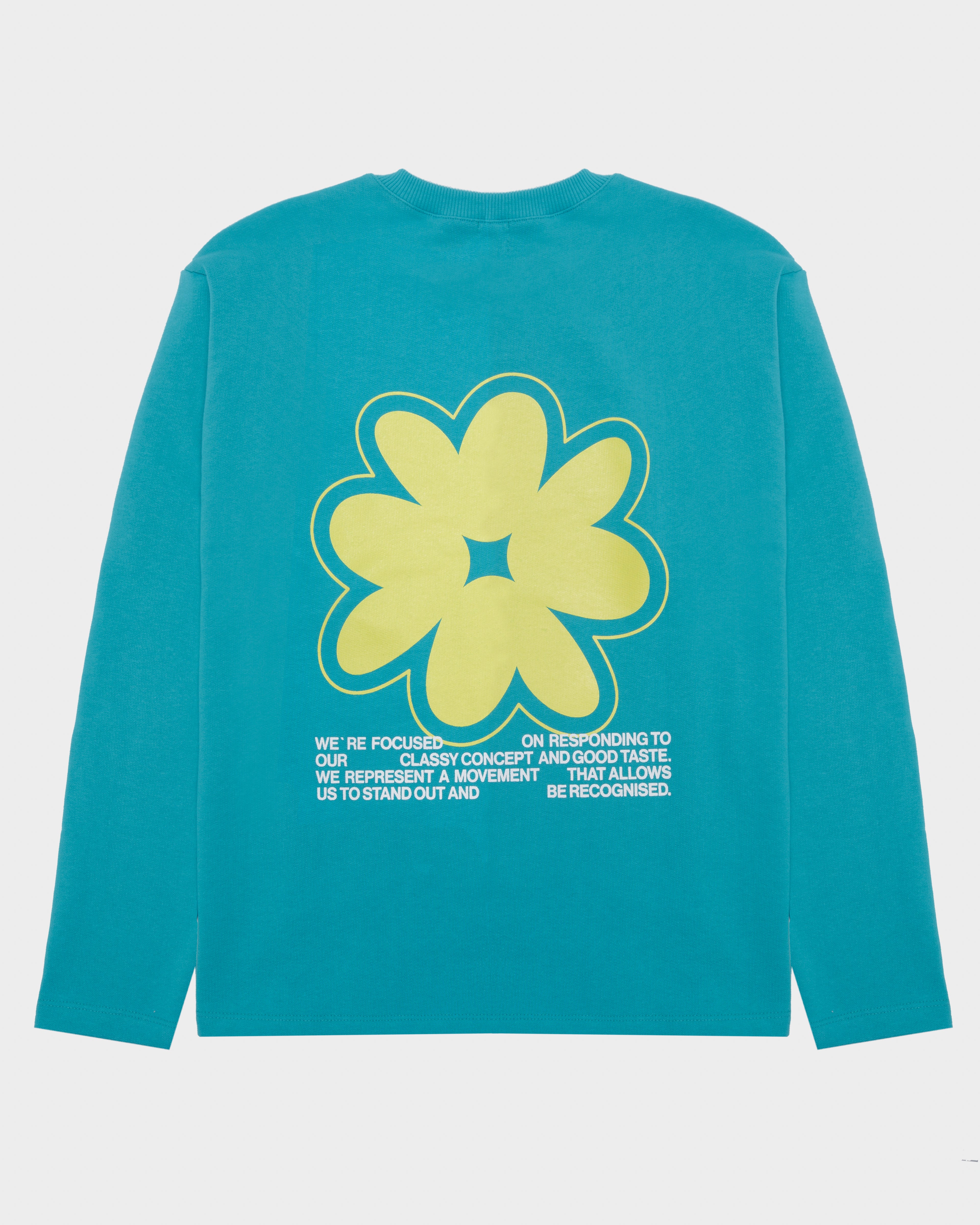 Crewneck Vlower- Tile Blue