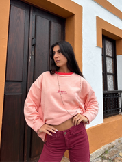 Crewneck Vlower- PinkFiesta
