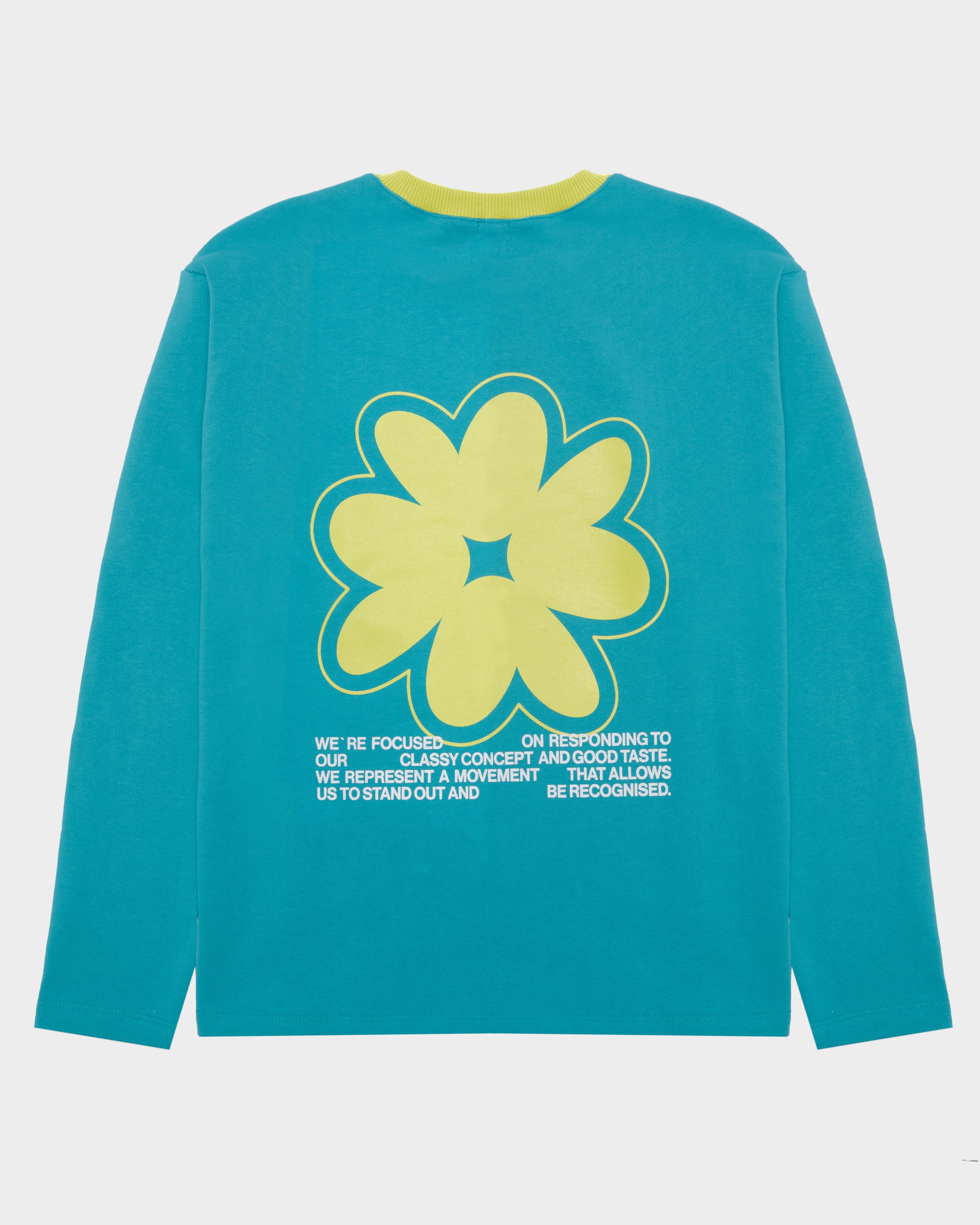 Crewneck Vlower- Tile Blue