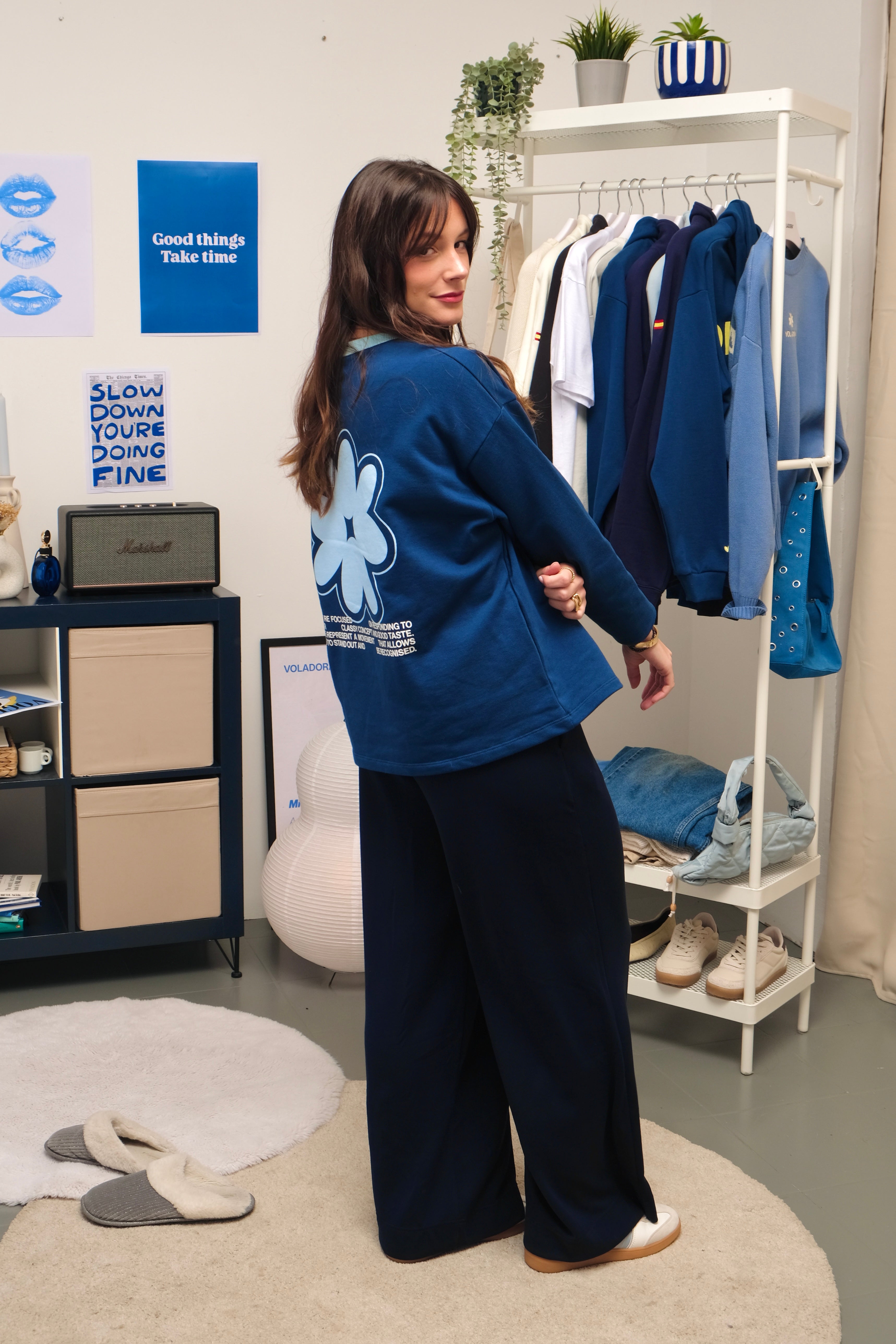 Crewneck Vlower- Navy